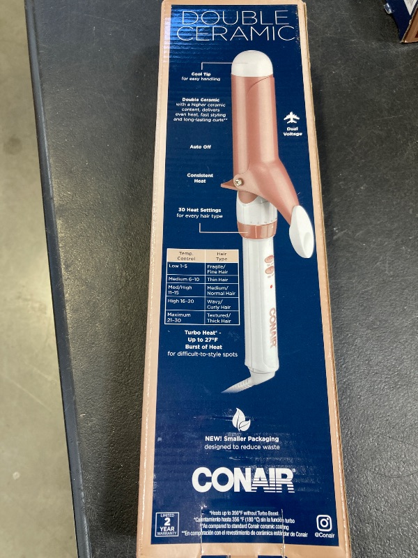 Photo 1 of Conair Double Ceramic 1 1/2-Inch Curling Iron, 1 ½ inch barrel produces soft waves – for use on medium and long hair