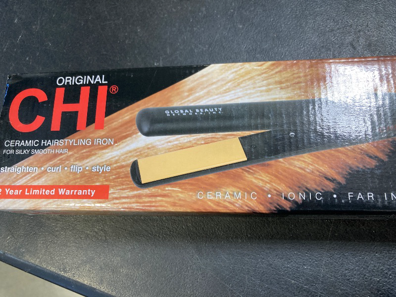 Photo 1 of CHI Original Ceramic Flat Iron, Hair Straightener For A Smooth Finish, Floating Plates, Quick Heat Up, Analog On/Off Switch, 1" Styling Tool, Black