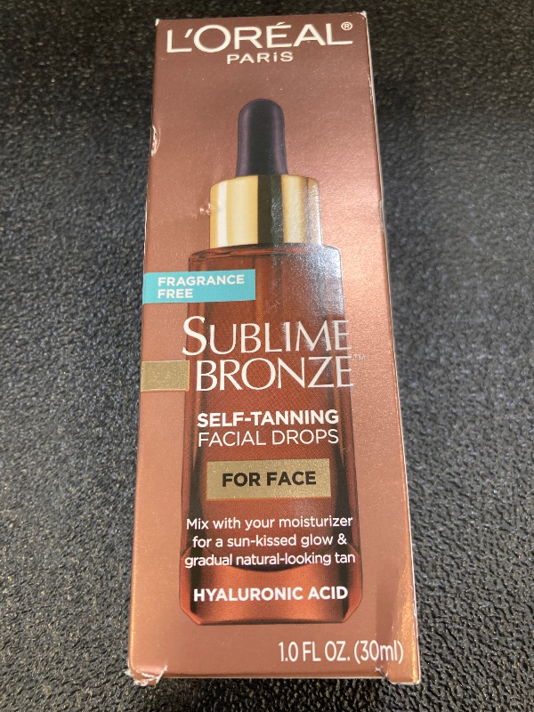 Photo 1 of L’Oreal Paris Sublime Bronze Self Tanning Facial Drops with Hyaluronic Acid, Gradual Tan, Fragrance-Free, 1 fl. Oz