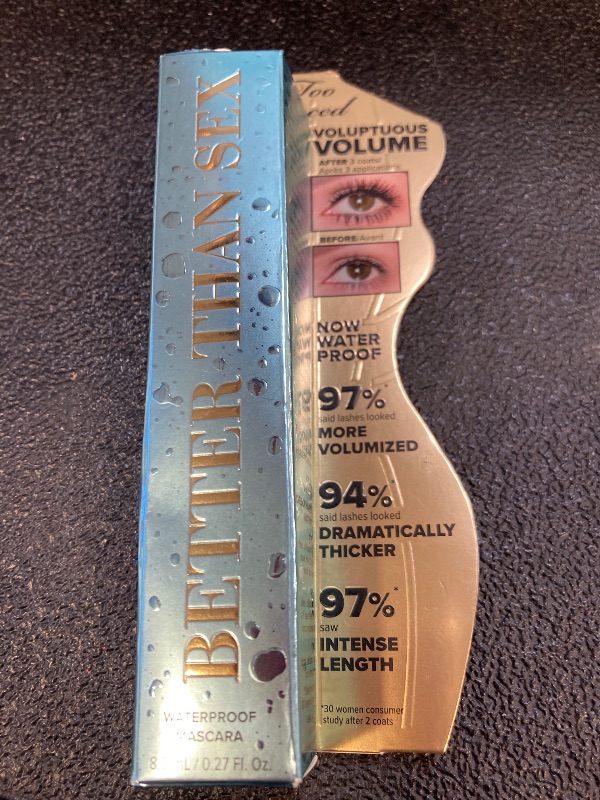 Photo 1 of Too Faced Better Than Sex Waterproof Mascara | High-Performance Volume + Length with Unique Peptides, 0.27 Fl Oz, Black
