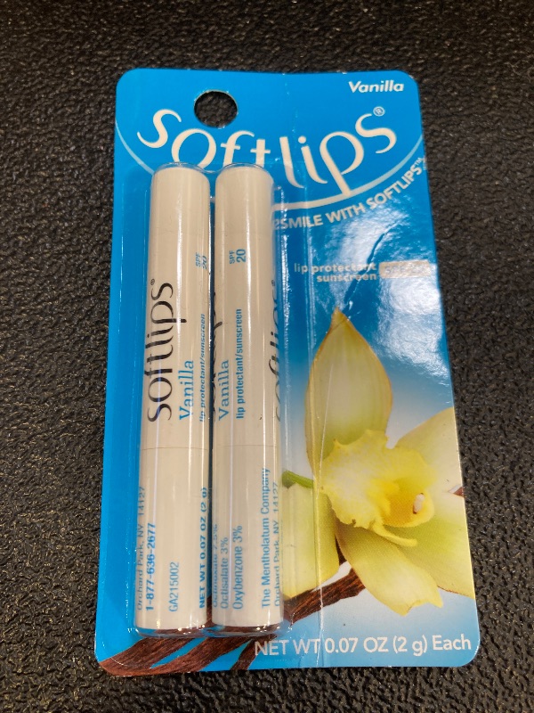 Photo 1 of Softlips Daily Lip Moisturizer For Very Dry Lips, Vanilla Flavored Lip Balm, SPF 20, Hydrates, Soothes & Prevents Dry, Chapped Lips, Smooth Glide Formula, Dermatologist Tested, Pack of 2 Chap Sticks