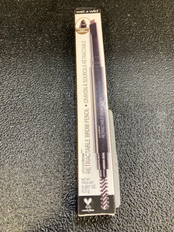 Photo 1 of wet n wild Ultimate Eyebrow Retractable Definer Pencil, Ash Brown, Dual-Sided Brow Brush, Fine Tip, Shapes, Defines, Fills Brow Makeup