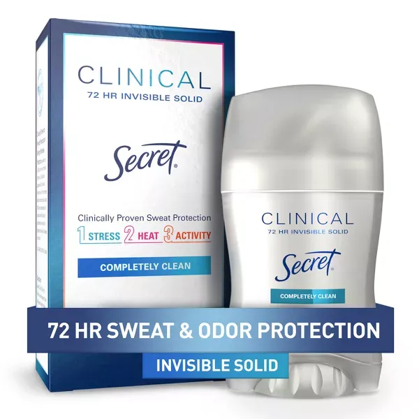 Photo 1 of Secret Clinical Strength Completely Clean Invisible Solid Antiperspirant & Deodorant