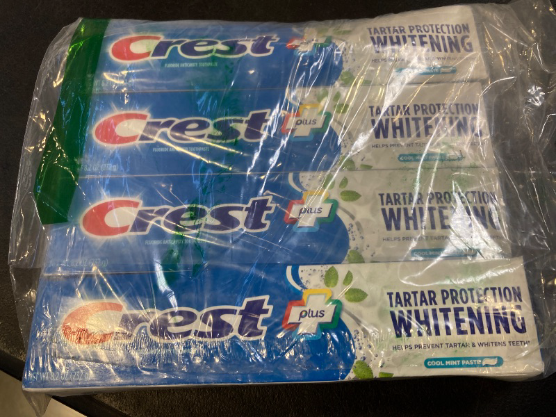 Photo 1 of Crest Tartar Protection Whitening Cool Mint Flavor Toothpaste 8.2 Oz (Pack of 4)