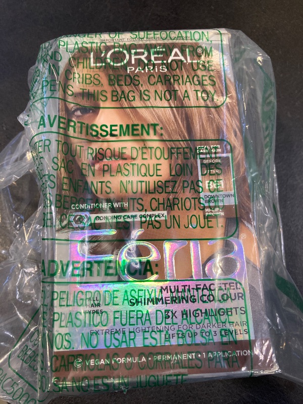 Photo 1 of L'Oreal Paris Feria Multi-Faceted Shimmering Permanent Hair Color, B61 Downtown Brown (Hi-Lift Cool Brown), Pack of 1, Hair Dye
