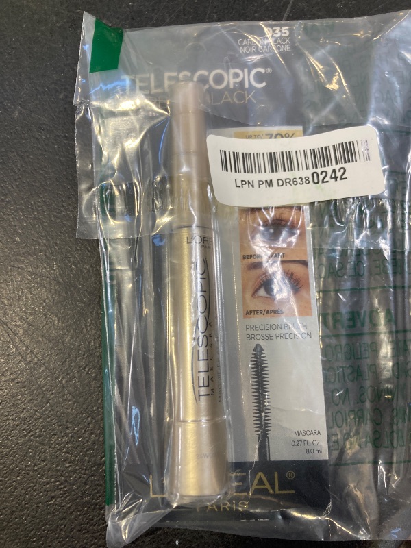 Photo 1 of L'Oreal Paris Makeup Telescopic Original Lengthening Mascara, Carbon Black, 0.27 Fl Oz (Pack of 1)