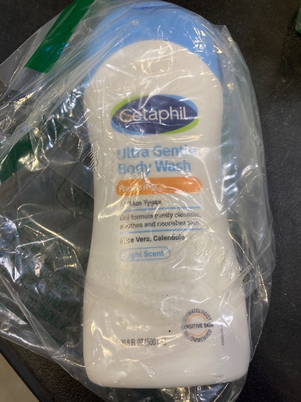 Photo 1 of Cetaphil Ultra Gentle Refreshing Body Wash, For Dry to Normal, Sensitive Skin, 16.9oz, with Aloe Vera, Calendula, Vitamin B5, Hypoallergenic, Fragrance Free, Dermatologist Tested