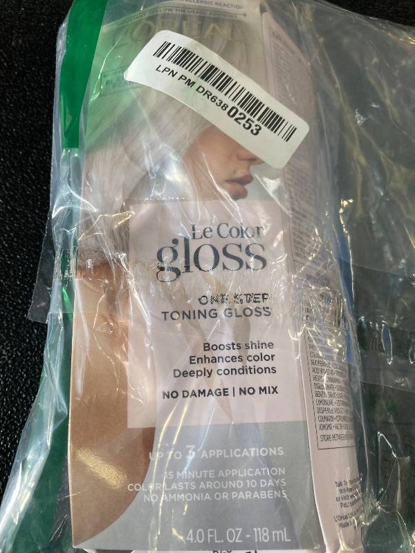 Photo 1 of L'Oreal Paris Le Color Gloss One Step In-Shower Toning Hair Gloss for Bleached Hair, Neutralizes Brass, Conditions & Boosts Shine, Platinum Pearl, 4 Ounce