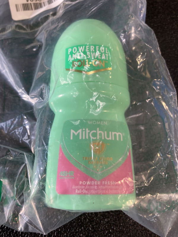 Photo 1 of Mitchum Women’s Antiperspirant Deodorant, Roll-On Applicator, Powder Fresh Scent, 48HR Sweat & Odor Protection, Quick-Drying, Dermatologist Tested, 1.7 oz