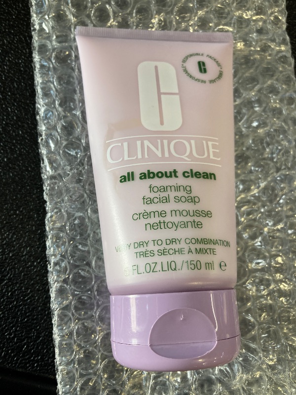 Photo 1 of Clinique All About Clean Foaming Face Soap With Hyaluronic Acid + Glycerin For Very Dry to Dry Combination Skin Types, 5 Fl Oz