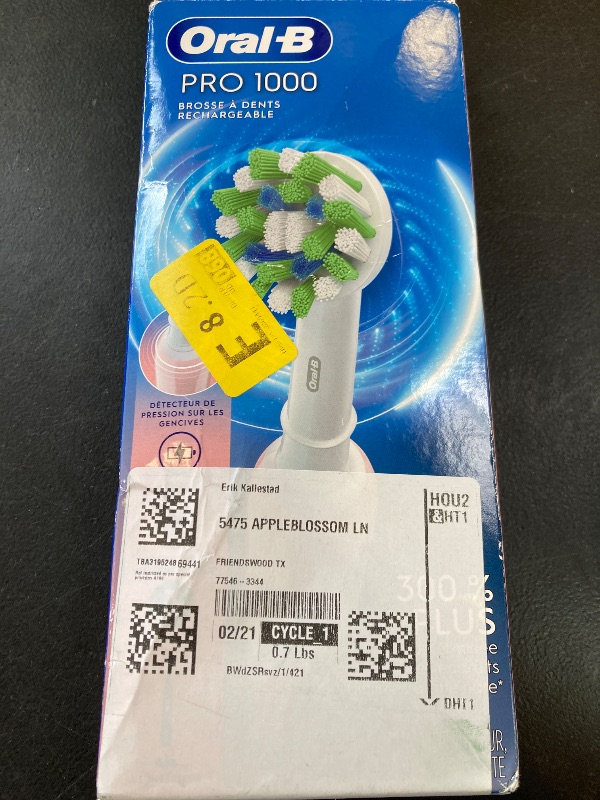 Photo 1 of Oral-B Pro 1000 Rechargeable Electric Toothbrush, Pink