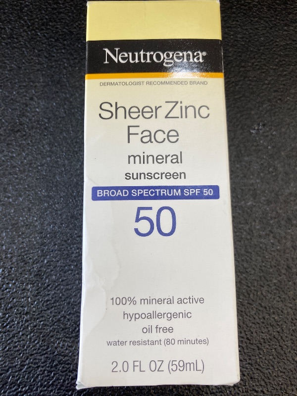 Photo 1 of Neutrogena Sheer Zinc Oxide Dry-Touch Mineral Face Sunscreen Lotion with Broad Spectrum SPF 50, Oil-Free, Non-Comedogenic & Non-Greasy, Hypoallergenic, 2 fl. oz