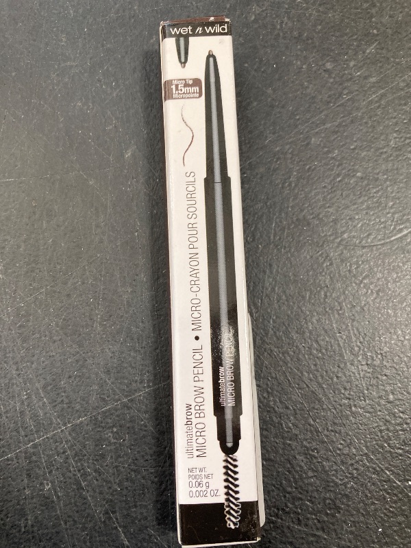 Photo 1 of wet n wild Ultimate Brow Micro Eyebrow Retractable Pencil, Ash Brow, Ultra Fine 1.5mm Tip, Draws Tiny Brow Hairs