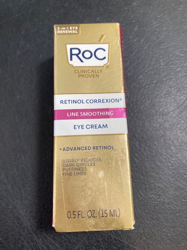 Photo 1 of RoC Retinol Correxion Under Eye Cream for Dark Circles & Puffiness, Daily Wrinkle Cream, Anti Aging Line Smoothing Skin Care Treatment for Women and Men, 0.5 oz (Packaging May Vary)