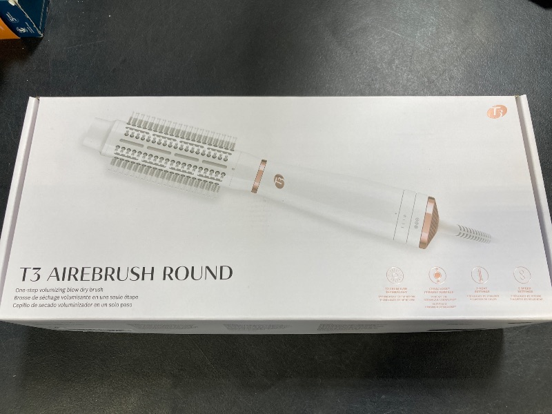 Photo 1 of T3 AireBrush Round One-Step Volumizing Hair Dryer Brush, Blow Dryer Brush for Fast Drying and Styling with Multiple Heat and Speed Settings, 2.5" Ceramic Round Brush and Cool Shot