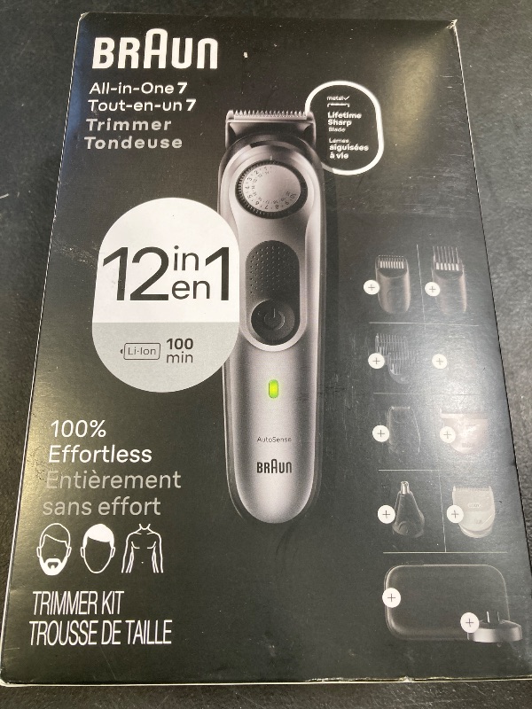 Photo 1 of Braun All-in-One Men's Shaving Kit Series 7 7440, 12-in-1 Beard, Face, Nose, Ear Trimmer, Hair Clippers, Body Groomer and Manscaping