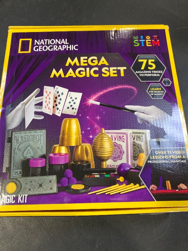 Photo 1 of NATIONAL GEOGRAPHIC Mega Magic Set - More Than 75 Magic Tricks for Kids to Perform with Step-by-Step Video Instructions for Each Trick Provided by a Professional Magician (Amazon Exclusive)