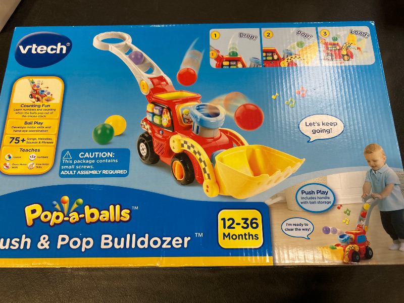 Photo 1 of VTech Pop-a-Balls Push and Pop Bulldozer, Red