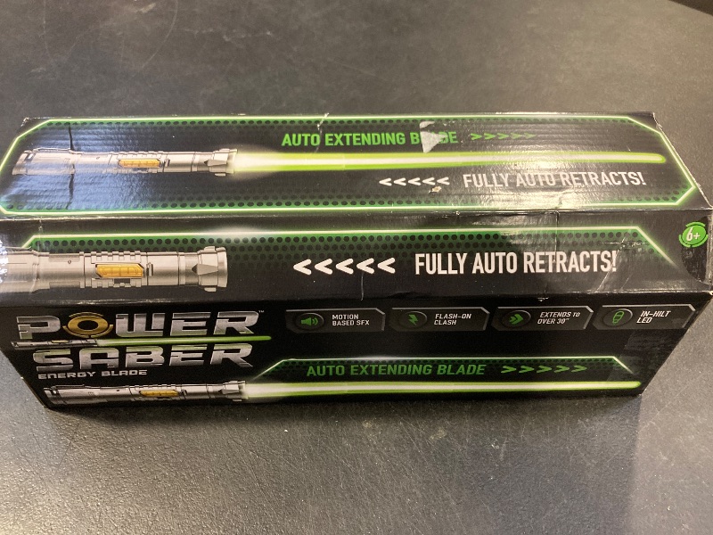 Photo 1 of Goliath Power Saber Energy Blade Green First Ever Automatic Saber Auto Extending & Retracting Saber Extends 35" (90cm) Motion Based SFX Ages 6 and up