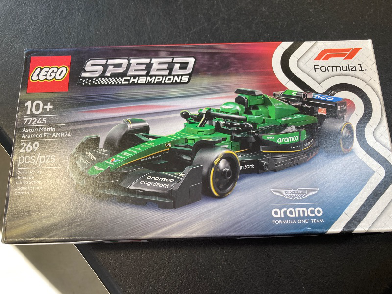 Photo 1 of LEGO Speed Champions Aston Martin Aramco F1 AMR24 Race Car Toy - Building Set for Kids, Boys & Girls, Ages 10+ - Toy Car for F1 Fans - Gift Idea for Birthday - 77245