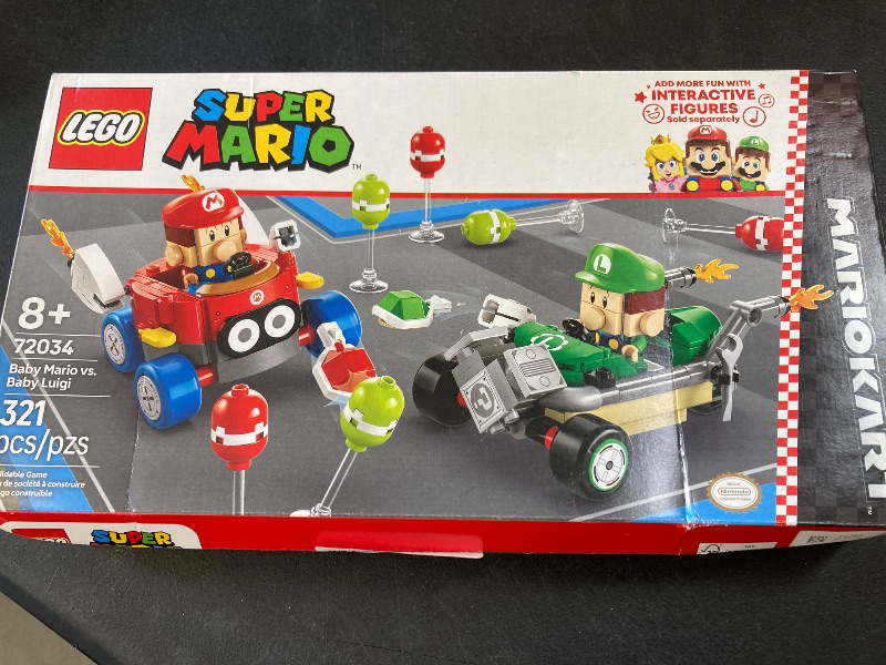 Photo 1 of LEGO Super Mario: Mario Kart Baby Mario vs. Baby Luigi - Collectible Toy Building Set for Kids, Boys and Girls, Ages 8+ - Nintendo Mario Kart Toy for Fans - Gift Idea for Birthdays - 72034