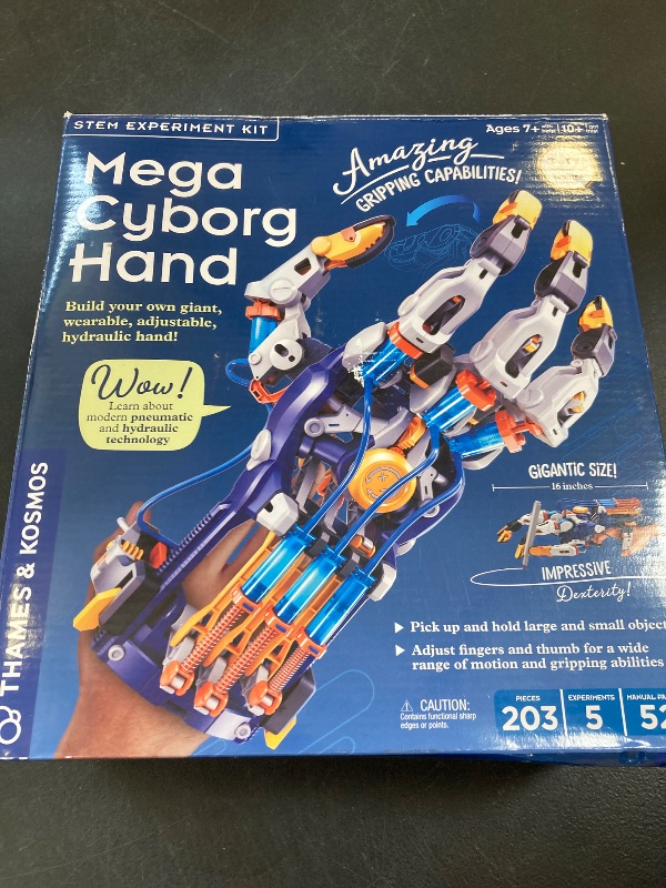 Photo 1 of Thames & Kosmos Mega Cyborg Hand STEM Experiment Kit | Build Your Own GIANT Hydraulic Amazing Gripping Capabilities Adjustable for Different Sizes Learn Pneumatic Systems