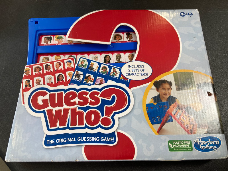 Photo 1 of Hasbro Gaming Guess Who? Original, Easy to Load Frame, Double-Sided Character Sheet,2 Player Board Games for Kids, Guessing Games for Families, Ages 6 and Up