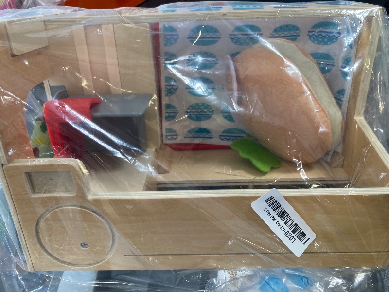 Photo 1 of Melissa & Doug Wooden Slice & Stack Sandwich Counter with Deli Slicer – 56-Piece Pretend Play Food Pieces