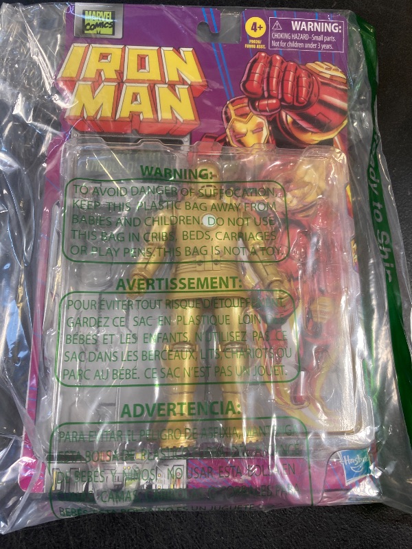 Photo 1 of Marvel Legends Series Iron Man (Model 01 - Gold), Iron Man Comics Collectible 6-Inch Action Figure, Retro-Inspired Blister Card