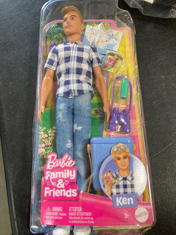 Photo 1 of Barbie It Takes Two Camping Set with Blonde Ken Doll in Plaid Shirt & Accessories Including Cooler, Map & More