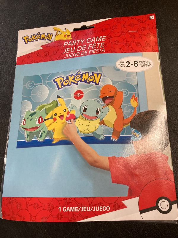 Photo 1 of Fun Multicolor Pokemon Party Game Board - 37.5"x24.5" (1 Set) - Stickers & Blindfold Included - Perfect for Kids & Fans