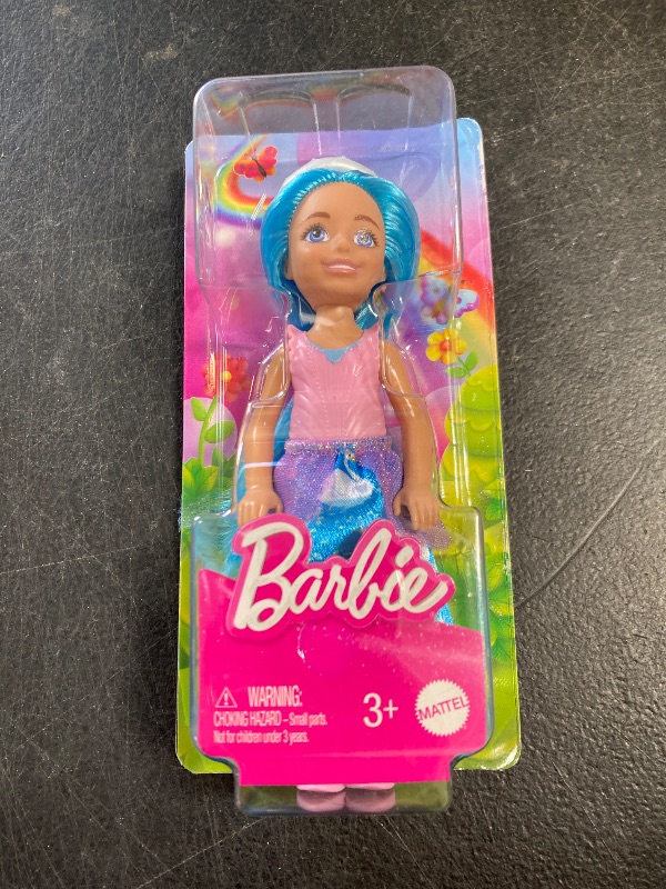 Photo 1 of Barbie Royal Chelsea Small Doll with Blue Hair Wearing Removable Skirt, Shoes & White Headband