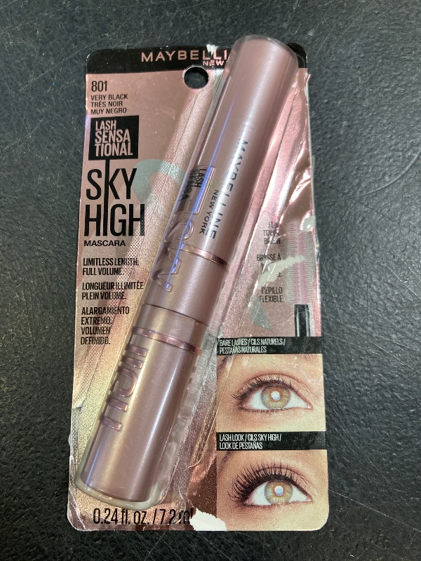 Photo 1 of Maybelline Lash Sensational Sky High Washable Mascara Makeup, Volumizing, Lengthening, Defining, Curling, Multiplying, Buildable Formula, Very Black, 1 Count
