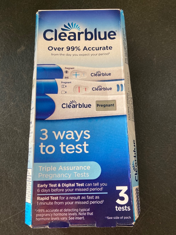 Photo 1 of Clearblue Triple Assurance Pregnancy Test Kit, Home Pregnancy Tests, 3 Ways to Test, 3 Ct