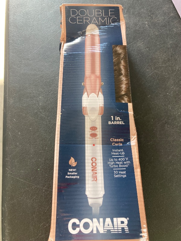 Photo 1 of Conair Double Ceramic 1-Inch Curling Iron, 1-inch barrel produces classic curls – for use on short, medium, and long hair