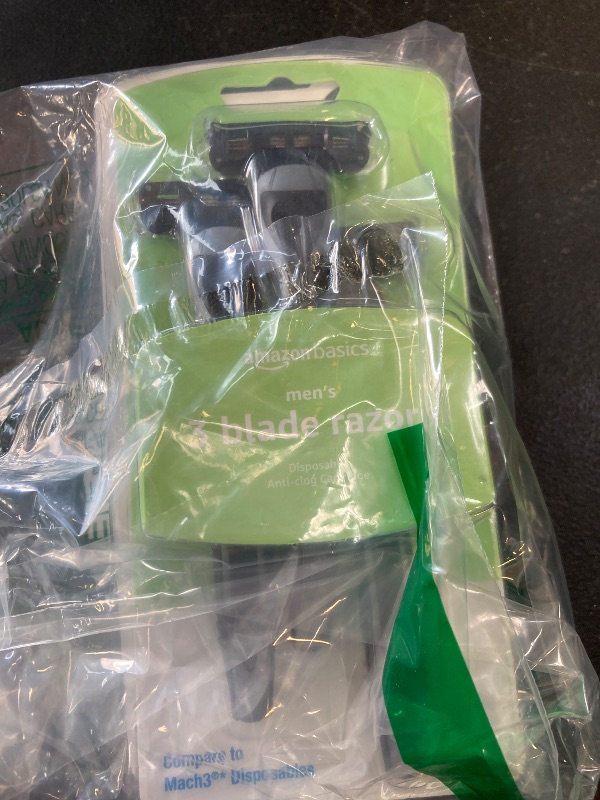 Photo 1 of Amazon Basics 3-Blade Disposable Razors for Men, 6 Count, 2 Packs of 3 (Previously Solimo)