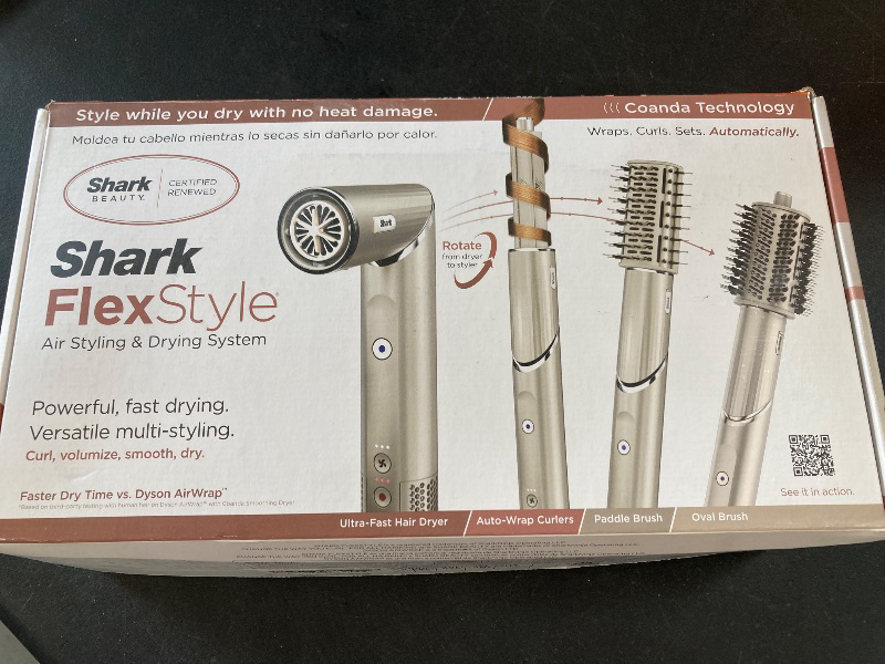 Photo 1 of Shark HD430REF (Refurbished) FlexStyle Air Styling & Drying System, Powerful Hair Dryer Brush & Multi-Styler with Auto-Wrap Curlers, Paddle Brush, Oval Brush, Concentrator Attachment, Stone (Renewed)