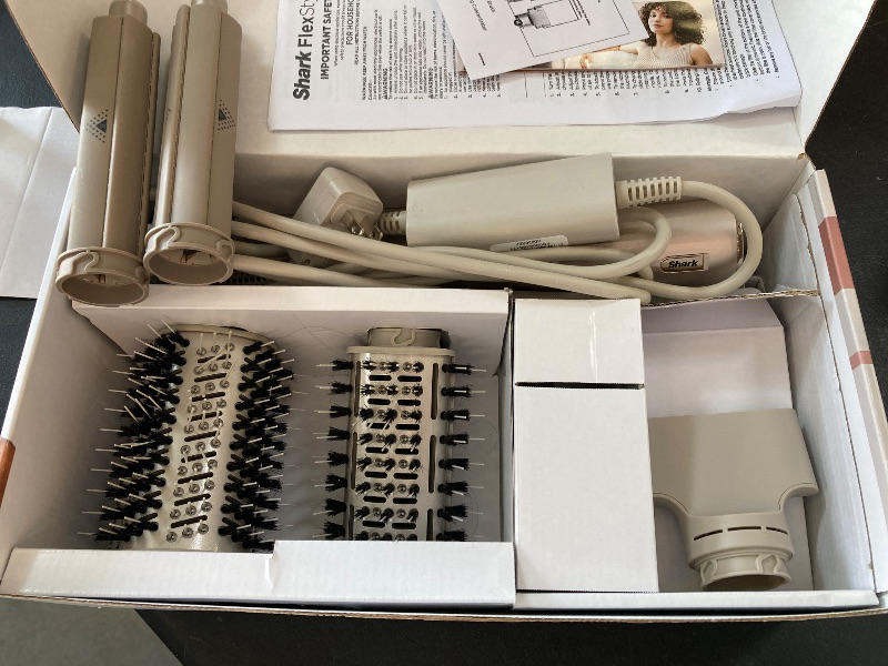 Photo 1 of Shark HD430REF (Refurbished) FlexStyle Air Styling & Drying System, Powerful Hair Dryer Brush & Multi-Styler with Auto-Wrap Curlers, Paddle Brush, Oval Brush, Concentrator Attachment, Stone (Renewed)