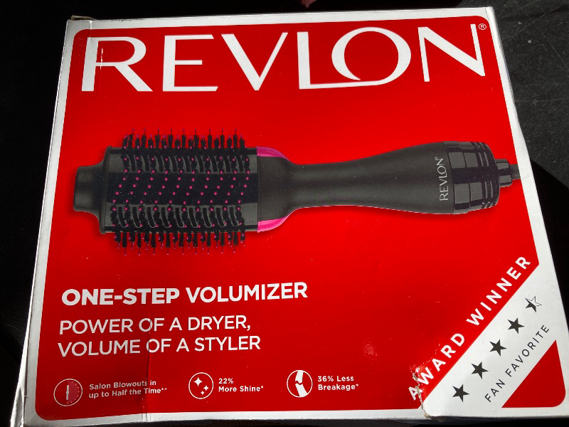 Photo 1 of REVLON One-Step Volumizer Hair Dryer and Styler, for Less Frizz, More Shine, and Reduced Heat Damage for Salon Style Round Brush for Blowout, Black (Amazon Exclusive)