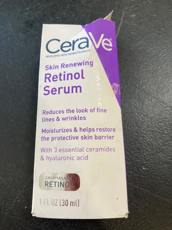 Photo 1 of CeraVe Anti Aging Retinol Serum For Face, Encapsulated Retinol With Hyaluronic Acid, Niacinamide & Ceramides, Smooths Wrinkles & Fine Lines, Gentle Skin Brightening Serum, Fragrance Free, 1 Oz