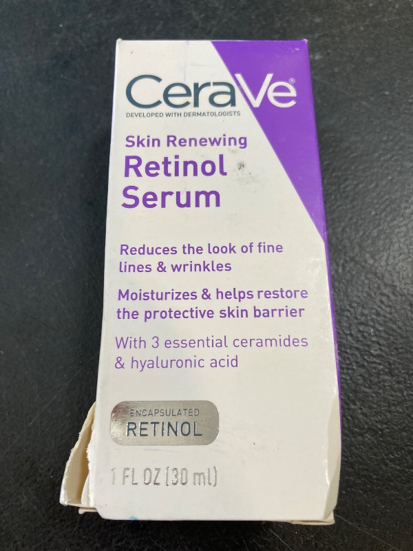 Photo 1 of CeraVe Anti Aging Retinol Serum For Face, Encapsulated Retinol With Hyaluronic Acid, Niacinamide & Ceramides, Smooths Wrinkles & Fine Lines, Gentle Skin Brightening Serum, Fragrance Free, 1 Oz
