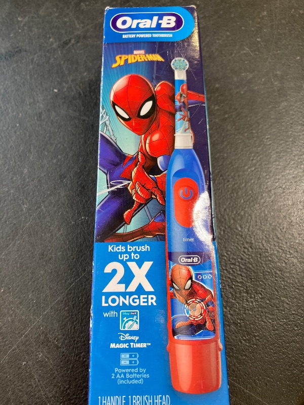 Photo 1 of Oral-B Kid's Battery Toothbrush Featuring Marvel's Spiderman, Soft Bristles, Replaceable Brush Head, for Kids 3+