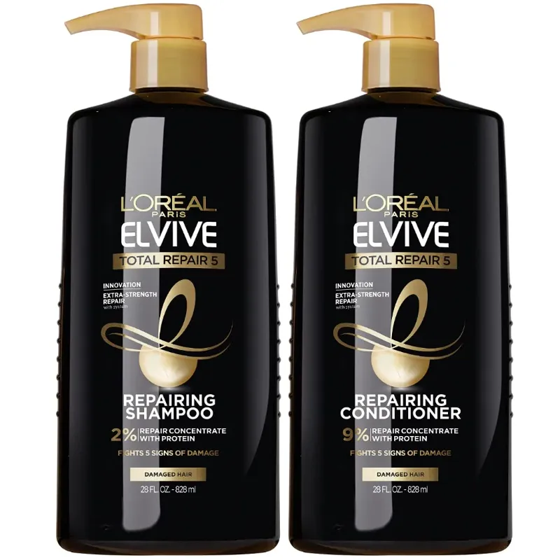 Photo 1 of L'Oreal Paris Elvive Total Repair 5 Repairing Shampoo and Conditioner for Damaged Hair, 28 Ounce (Set of 2)