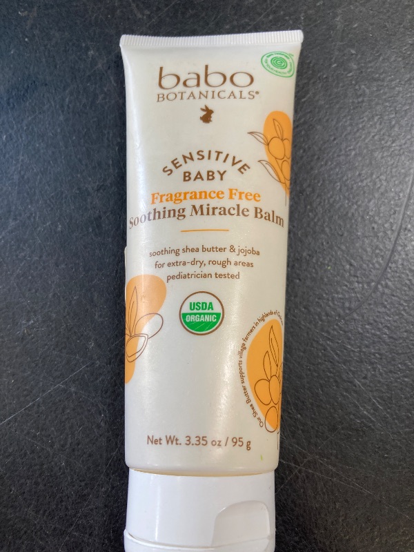 Photo 1 of Babo Botanicals Sensitive Baby Fragrance-Free Soothing Miracle Balm - USDA Organic - All-Purpose Salve with Olive Oil & Shea Butter - For extra-dry, rough areas - EWG Verified - For Babies & Kids