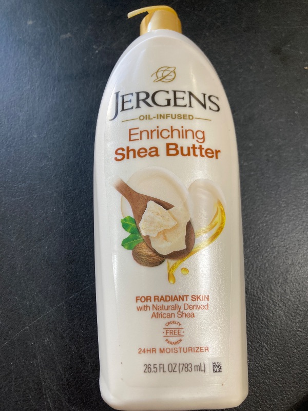 Photo 1 of Jergens Shea Butter Deep Conditioning Moisturizer, 26.5 Ounces, 3X More Radiant Skin, with Pure Shea Butter, Dermatologist Tested (Packaging May Vary)