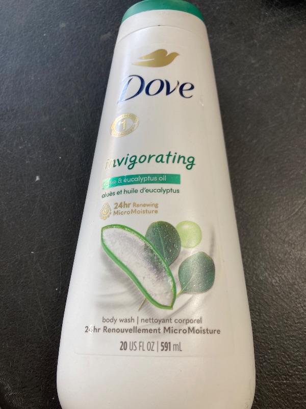 Photo 1 of Dove Body Wash Invigorate Aloe & Eucalyptus For 24hr Lotion-Soft Skin Moisturizing Skin Cleanser with No Sulfates No Parabens 20 oz
