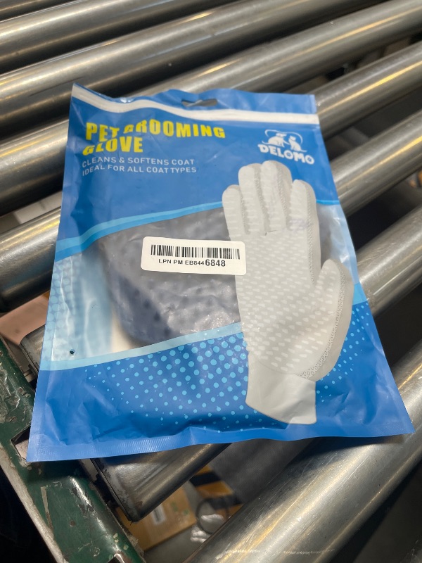 Photo 1 of Pet Hair Remover Glove - Gentle Pet Grooming Glove Brush - Deshedding Glove - Massage Mitt with Enhanced Five Finger Design - Perfect for Dogs & Cats with Long & Short Fur - 1 Pack (Right-Hand), Blue