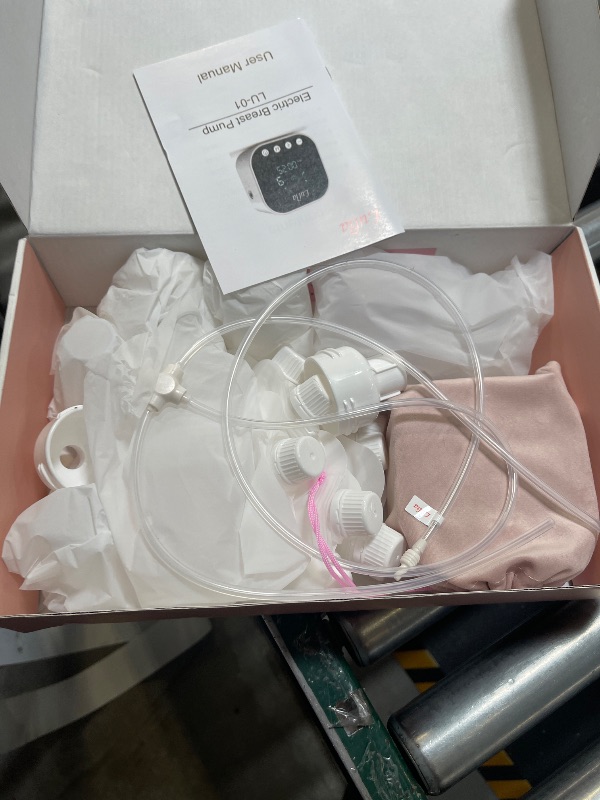 Photo 1 of Lulia Double Electric Breast Pump Strong Suction, Portable Breast Pump Electric Breastfeeding Pump, Rechargeable Milk Pump with 4 Modes & 9 Levels, Low Noise, Anti-Backflow & LED Display, 24mm Flange