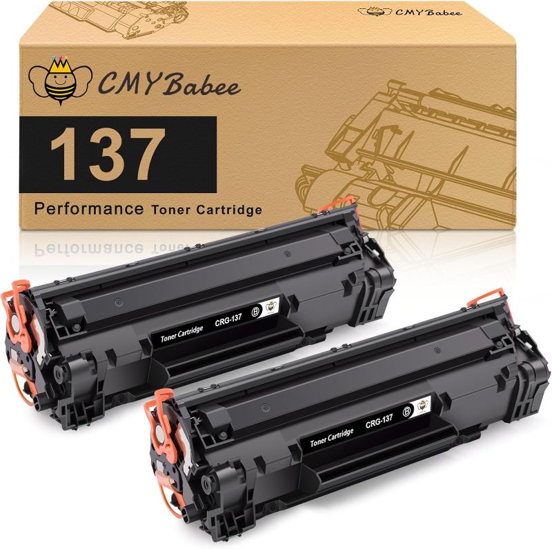 Photo 1 of CMYBabee Compatible for Canon 137 Black Toner Cartridge Replacement for CRG137 ImageClass MF236n D570 LBP151dw MF247dw MF249dw MF232w MF242dw MF244dw MF216n MF227dw MF212w Printer Ink (2-Pack)

