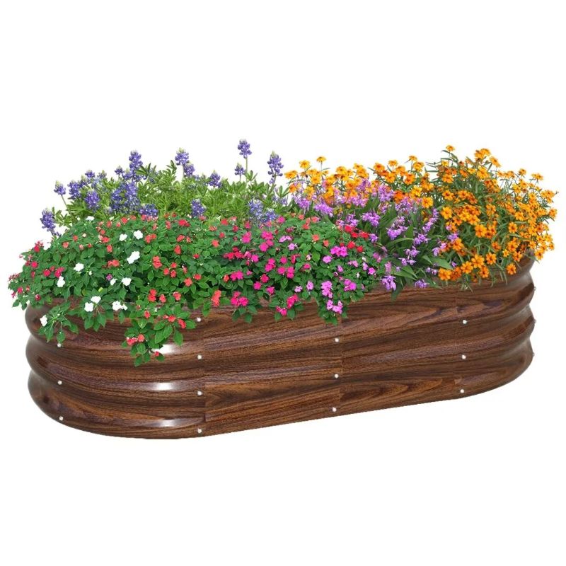 Photo 1 of SnugNiture Raised Garden Bed, 4ft(L)x2ft(W)x1ft(H) Outdoor Raised Beds Kit for Planting Plants,Brown